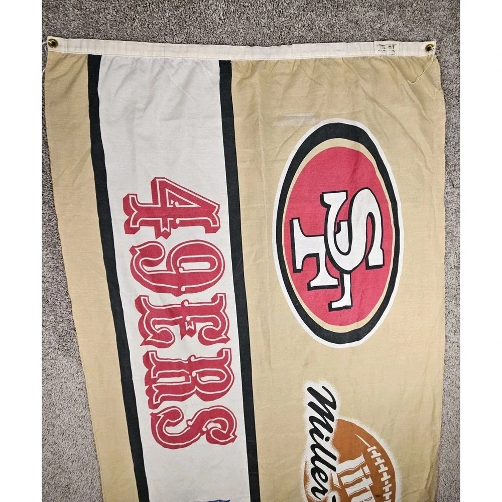 Vintage Miller‎ Lite Time Beer 49ers NFL Flag 60x31 1998 Vanguard Visual RARE
